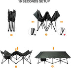 REDCAMP 39.4" W Extra Large Camping Cot for Adults 500lbs, Oversized Tall Sleeping Cots Heavy Duty, XXL Cots Portable for Outdoor Indoor Office, Dark Grey