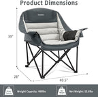 Oversized Camping Chair, Portable Folding Camping Chairs with Side Pocket, Cup Holder and Carry Bag, Heavy Duty Outdoor Camping Chairs for Adults, Fishing, Sports, Trip, up to 400lbs, Style 8