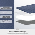 STOVER Waterproof Stadium Blanket – Portable Outdoor Camping Blanket for Travel, Picnics, or Sports – Warm, Windproof, Lightweight, and Packable (Glacier Blue)