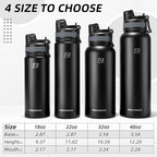 ROCKBROS Insulated Water Bottle with Straw, Stainless Steel Sports Water Cup Flask Leak Proof with Handle Keep Warm and Cold for Hiking, Cycling, Bike Travel, School Sports, Gym