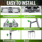 GARLLEN 2ft Folding Camping Table, Portable Picnic Table with 3 Adjustable Height, Lightweight Aluminum Outdoor Table for BBQ, Camping, Dinning, 22.8" L x 15.7" W, Silver