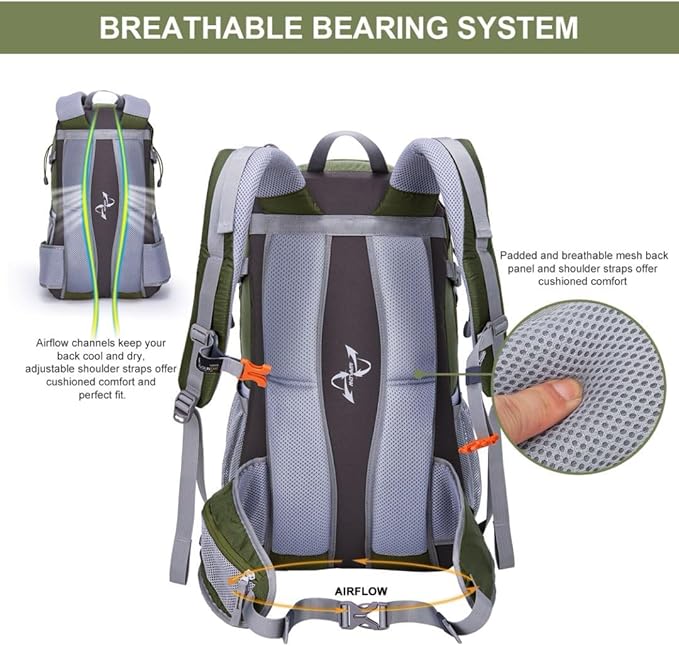 MOUNTAINTOP Hiking Backpack,Lightweight Travel Backpack for Men Women Outdoor Backpacking, Camping