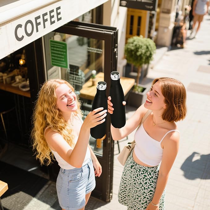 Volhoply 25oz Insulated Water Bottles Bulk 1/2/4 Pack, Metal Sports Water Bottles, Keeps Cold & Hot, BPA Free Leakproof Bottle (Assorted,4 Pack)