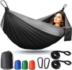 Camping Hammock Lightweight, Portable Hammocks Parachute Hammock with Two Tree Straps, Single or Double Travel Swing Nylon Camp Hammocks, Outdoor Essentials for Beach Backpacking Hiking, Orange
