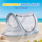 Baby Beach Tent with Baby Hat, Pop Up Toddler Travel Bed with Sun Hat for Boys or Girls, Sun Shade for Toddler Camping, Infant Portable Sun Shade, Summer Beach Baby