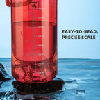 Fanhaw 32 oz Clear Water Bottle with Fast-Flow Spout Lid, BPA-Free Tritan, Wide Mouth, Leakproof, Reusable Bottle for Gym, School, Office, Travel (Red)