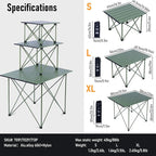 iClimb Ultralight Compact Camping Folding Table with Carry Bag (Reinforced Green - S)