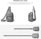 3L SMALL Sling Bag Fanny Packs For Women Men Mini Crossbody Chest Belt Travel Bag Purse Handbag Faux Leather Fashion Cute Dark Grey