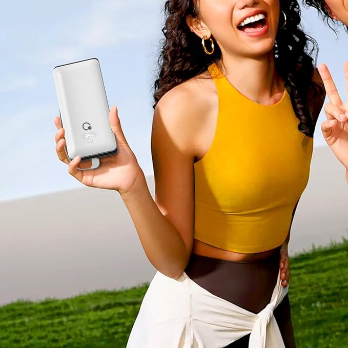 Brand Q 10000mAh Portable Charger with Built-in Cables and AC Wall Plug, USB C Fast Charging Power Bank with 3 Cords,5 Output External Battery Pack Compatible with iPhone,Tablet and All Smart Phones