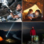 Folding LED Camping Lantern Flashlight, Allspark USB Rechargeable Collapsible Waterproof Tent Lights,Magnetic Hanging Light for Hurricanes Emergency Power Outages,with Retractable Triangular Bracket