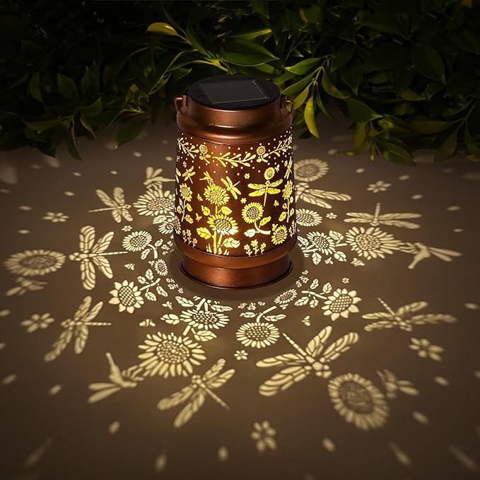 Solar Lanterns Outdoor Waterproof Garden Decor, Metal LED Garden Light,for Yard, Patio, Lawn, Tabletop, Pathway, Landscape,Walkway, Terrace, Balcony(Dragonfly)