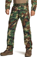 CQR Men's Flex Ripstop Tactical Pants, Water Resistant Stretch Cargo Pants, Lightweight EDC Hiking Work Pants