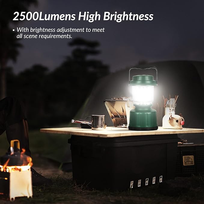 LED Camping Lantern, Water Resistant Emergency Light for Power Outage, Hurricane, Hiking