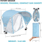 Universal Chair Umbrella Canopy, UPF 50+ Sun Shade with Adjustable Clamp, Fits Most Brands’ Beach, Camping, Lawn, Tanning, Zero Gravity, Lounge & Fishing Chairs, Patent Design