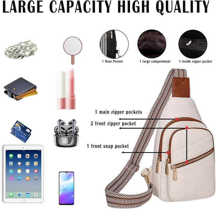 Cross Body Bags for Woman Men Sling Bag Chest Bag with Adjustable Strap Crossbody Handbags Women's Crossbody Bags