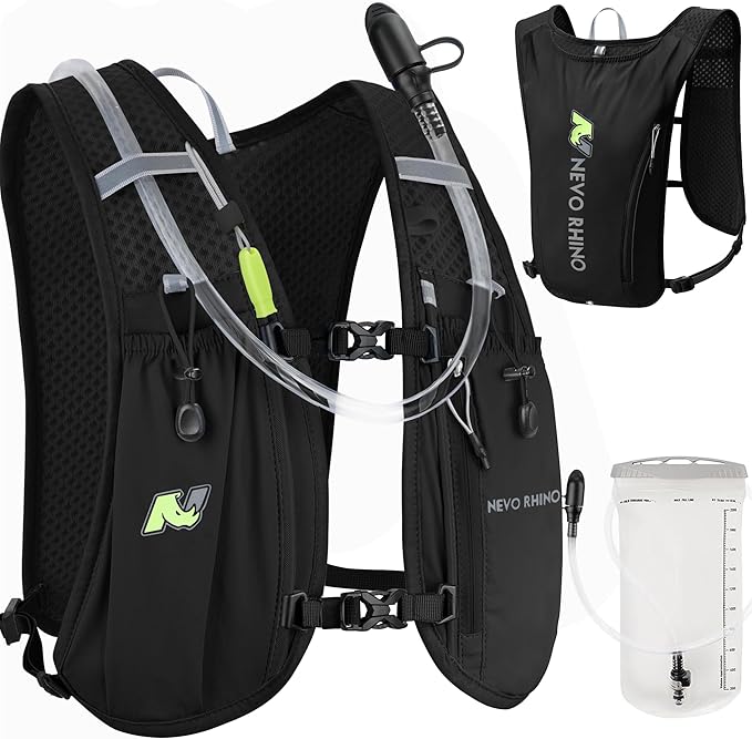 N NEVO RHINO Running Vest,Hydration Vest 5L with 1.5L Water Bladder,Lightweight Hydration Pack Water Backpack for Hiking Race