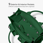 TOPDesign Heavy-Duty Canvas Tote Bag for Women, Adjustable Crossbody/Shoulder Handbag with 9 Pockets, Everything Tote