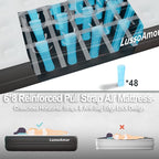 Queen Air Mattress wit with 1300mAh Battery Powered Pump,18"Raised Super soft and comfortable Dutch velvet fabric750lbs Support Portable Inflatable Mattress,Air Bed for Camping, Home and Guest-Grey