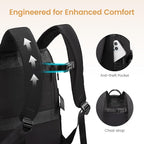 LOVEVOOK Mens Backpack with Giant Tumbler Holder Pocket,17 Inch Everyday Laptop Backpack Commuter Travel Work Computer Bag for Women,Waterproof Hiking College Teacher Back Pack Casual Daypack,Black