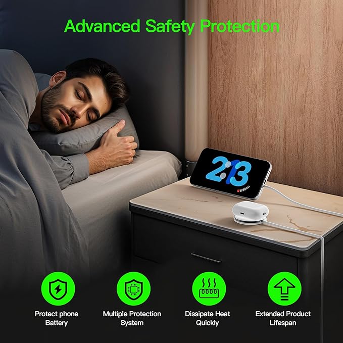 2025 Apple 2 Pack 15W Mag-Safe Charger 4FT Magnetic Wireless Charger with 20W Fast Charging Block Compatible with iPhone17/16/15/14/13/12 Series & AirPods 4/3/2/Pro/for iPhone Wireless Charger Stand
