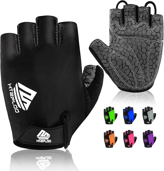 Bike Gloves for Men Women with Anti-Slip Shock-Absorbing Pad, Light Weight Half-Finger Cycling Gloves