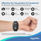 EmeTerm Fashion FDA-Cleared Relieve Nausea Electrode Stimulator Morning Sickness Motion Travel Sickness Vomit Relief Rechargeable No Gel Drug Free Wrist Bands Without Side Effects