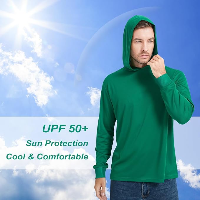 ProtectX High Visibility Sun Protection Lightweight Long Sleeve Hoodie, UPF 50+ Quick-Dry, SPF UV Shirt, Active Wear