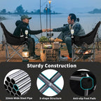 Bolosy Oversized XL Camping Chairs for Adults Heavy Duty Support 500 lbs Outdoor Folding Chairs Padded Portable Lawn Chairs Camp Chairs with Cup Holder