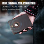Polare Slim RFID Blocking Leather Passport Holder Travel Bifold Wallet For Men (Dark Brown with AirTag Slot)