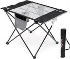 SUNNYFEEL Outdoor Folding Table | Lightweight Mesh Compact Camping Table, Roll Up Top 2 People Portable Camp Tables with Carry Bag for Picnic/Cooking/Beach/Travel/BBQ