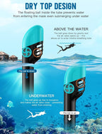 Zenoplige Full Face Snorkel Mask Adults,Dry-Top Snorkeling Gear with Camera Mount,Foldable 180-Degree Panoramic Scuba Mask for Snorkeling Diving Swimming Travel,Snorkel Mask Anti-Fog & Anti-Leak