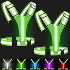 LED Reflective Vest Running Gear, 5 Colors Lights Up Running Vest for Night Walking Cycling Jogging, Adjustable Size for Men Women Kids, Rechargeable and High Visible