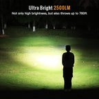 Sofirn HS22 Rechargeable Headlamp 2500 Lumen, 2700K-6500K Color Temperature Control, LED High Brightness Head Lamp with Floodlight Spotlight, Waterproof Headlight for Camping, Running, Outdoor Use