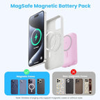 Magnetic Portable Charger 10800mAh,4-in-1 Wireless Power Bank with iWatch Charger, QC4.0+20W PD Fast Charging USB C Battery Pack with LCD Display for Magsafe,iPhone 16/15/14/13/12,Apple Watch, Pink