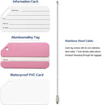 Aluminum Luggage Tags, Luggage Tag Holders for Travel Luggage Baggage Identifier by Ovener (2Pack Pink)