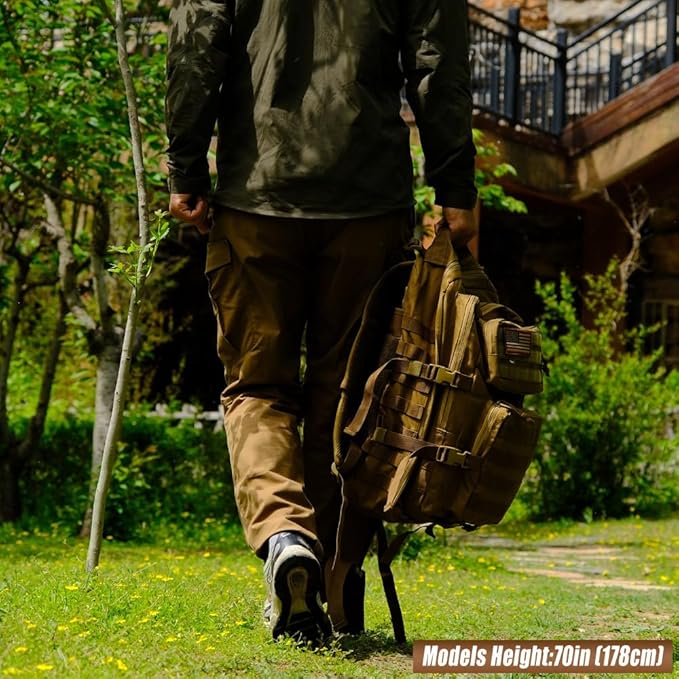Military Tactical Backpack 45L Large Tactical Backpack for Men, Hiking Rucksack With Bottle Holder