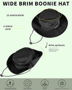 Sun Hats for Men Women Bucket Hat UPF 50+ Boonie Hat Foldable UV Protection Hiking Beach Fishing Summer Safari