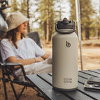 BOTTLE BOTTLE 32oz Insulated Water Bottle Stainless Steel Sport Water Bottle with Straw Dual-use Lid Design for Gym with Pill Box