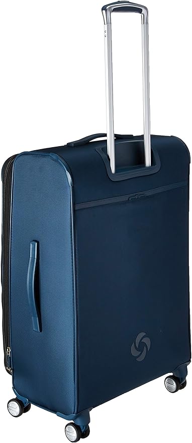 Samsonite Solyte DLX Softside Expandable Luggage with Spinner Wheels, Mediterranean Blue, Checked-Medium 25-Inch