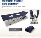 YELLOW JACKET Camping Cot with Mattress for Adults, Folding Sleeping Cot 600lbs Max Load, Portable Camping Cot with Carry Bag, 28" Wide Cot for Camping, Home,Office,Travel (Blue)