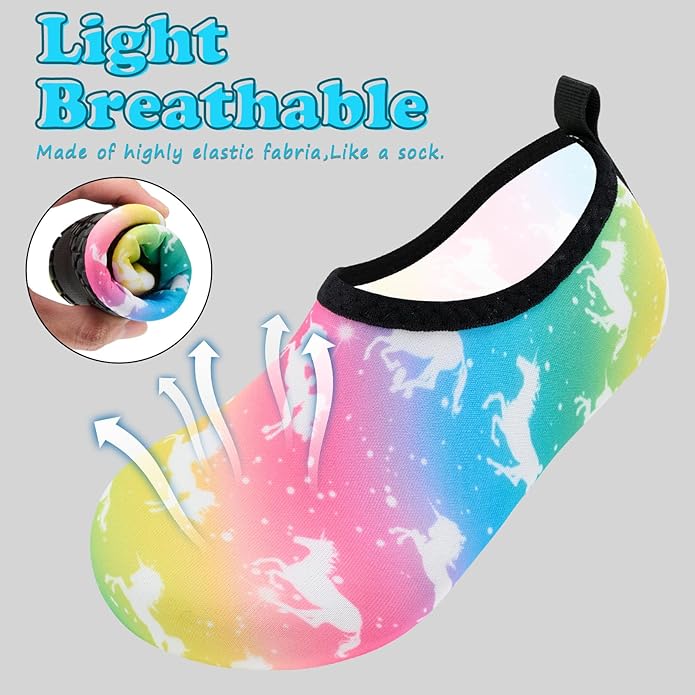 Deevike Kids Water Shoes Boys Grils Barefoot Quick Dry Aqua Socks Beach Shoes for Toddler Sports Swim Surf Outdoor Walking