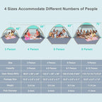 Gorich Beach Tent Sun Shelter for 3/4-5/6-7/8-10 Person with UPF 50＋ UV Protection, Lightweight & Easy Setup Beach Shade Canopy, Portable Beach Shade Tent Beach Cabana