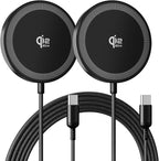 Magnetic Qi2 Wireless Charging Pad: 25W Mag Fast Charger for Google Pixel 10 iPhone 17 16 Pro Max 16e 15 14 13 12 AirPods & Samsung Galaxy Series Gift Ideal for Desk & Travel (Black, 2Pack)