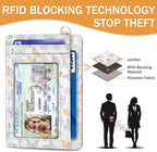 Yonlevres Be Kind Credit Card Holder Slim Wallet, RFID Wallet Women Front Pocket Wristlet Lanyard, Small Card Holder Travel Funny Cute Thin Card Case ID Window PU Leather Card Organizer Gifts Girls