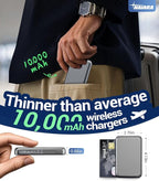 for Magsafe Battery Pack, 10000mAh Magnetic Portable Charger with USB-C 20W Fast Charging, Slim & Lightweight Wireless Power Bank for iPhone Air/17/16/15/14/13 Series, for Travel Cruise Essentials