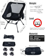 iClimb Ultralight Compact Camping Folding Beach Chair with Anti-Sinking Large Feet