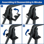 RELIANCER Grill Swing,Campfire Grill Cooking Stand w/8 Hooks & Storage Bag,Cast Iron BBQ Party Swing Grilling Cooking Rack,Outdoor Picnic Camping Cookware Hanging Rack,Collapsible Bonfire Barbecue Set