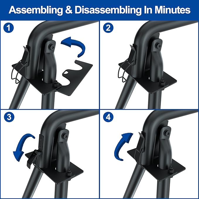 RELIANCER Grill Swing,Campfire Grill Cooking Stand w/8 Hooks & Storage Bag,Cast Iron BBQ Party Swing Grilling Cooking Rack,Outdoor Picnic Camping Cookware Hanging Rack,Collapsible Bonfire Barbecue Set