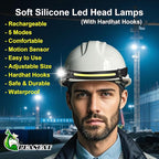 Headlamps Rechargeable for Hard Hat 4 Packs, 230° Wide Beam Head Lamps Rechargeable Led for Adults, Forehead Headlight with Motion Sensor, Battery Headlamp with USB C, 5 Modes for Camping, Repairing