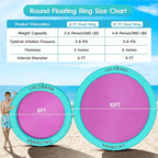Round Floating Ring Inflatable Water Hammock Heavy Duty River Floats Lake Raft for Adults Tanning Pool Lounger Float Island Platform Pad Mat for Party